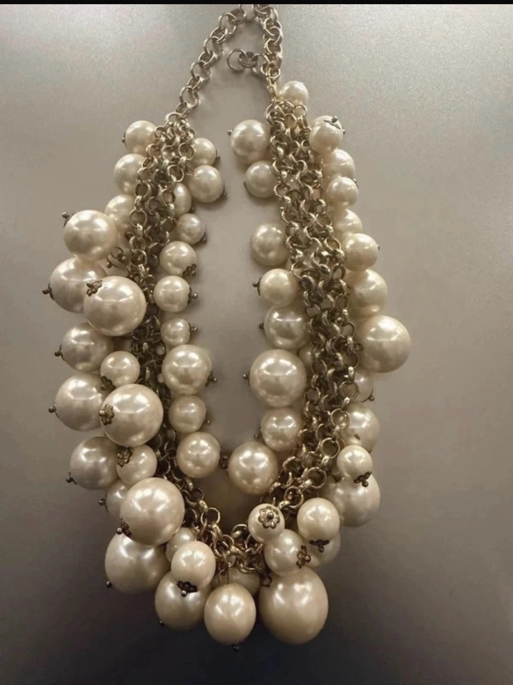 Elegant Ivory Pearl Cluster Necklace - Women Jewelry
